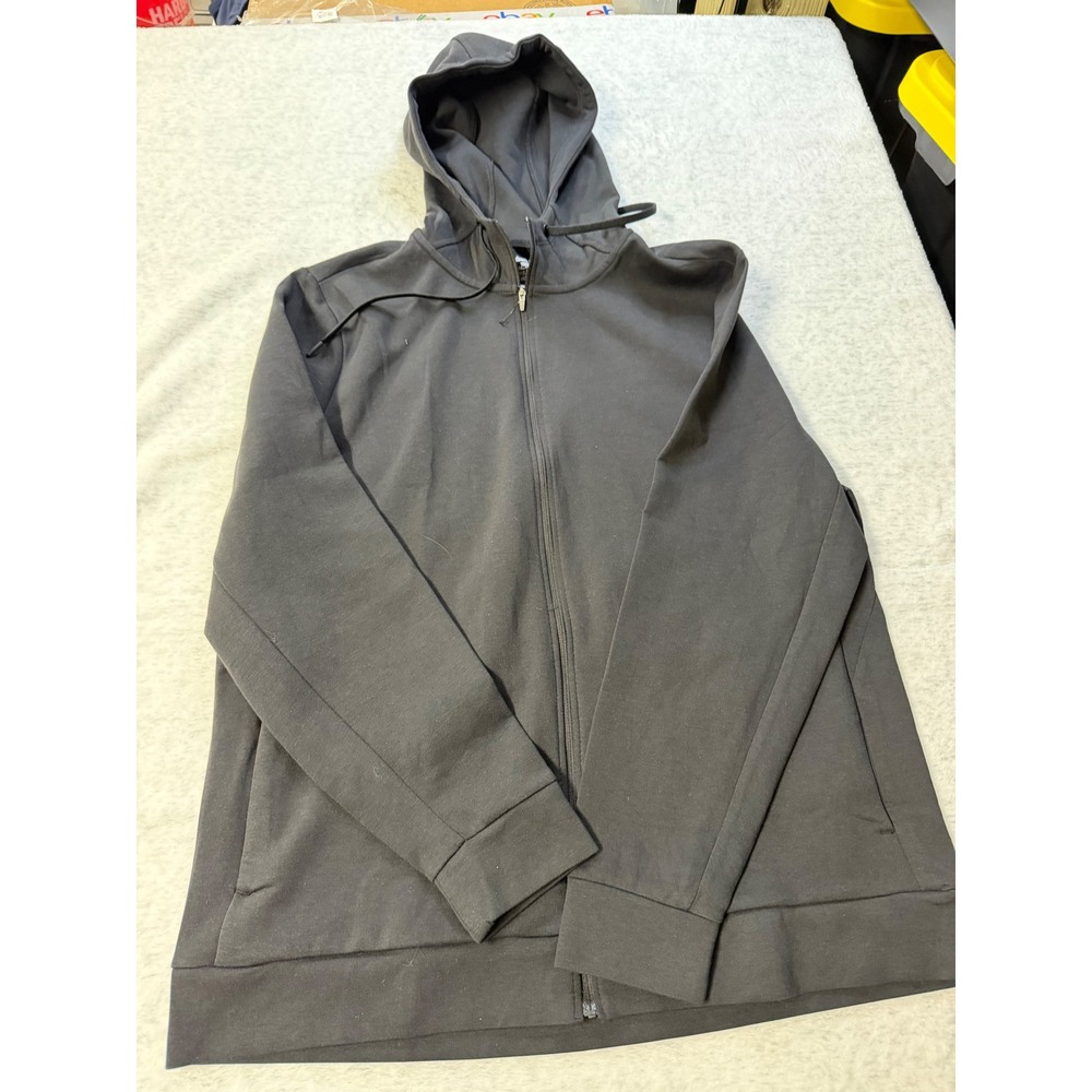 Mens Black Full Zip SIZE L Hoodie Sweatshirt Minimalist Athleisure Jacket‎ NWOT